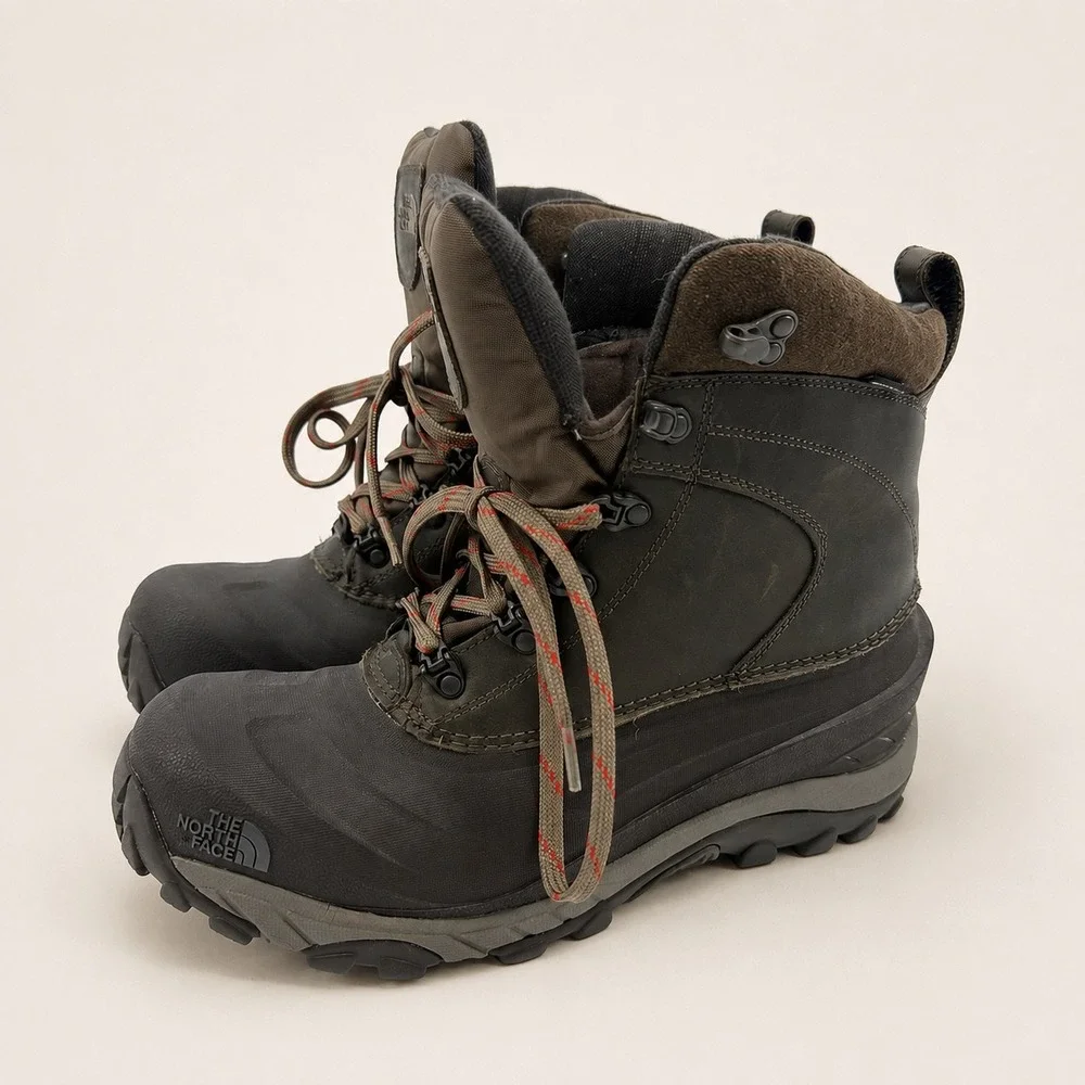 The North Face Mens 9 Chilkat III Winter Boots Leather Insulated Waterproof Gorp
